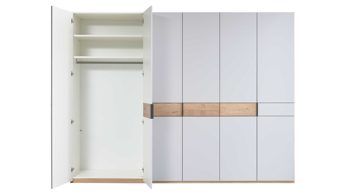 Kleiderschrank Interliving aus Holz in Hellgrau Interliving Kleiderschrank Serie 1207 – Kleiderschrank 975270 Satingrau & Wildeiche - sechs Türen, Breite ca. 269 cm