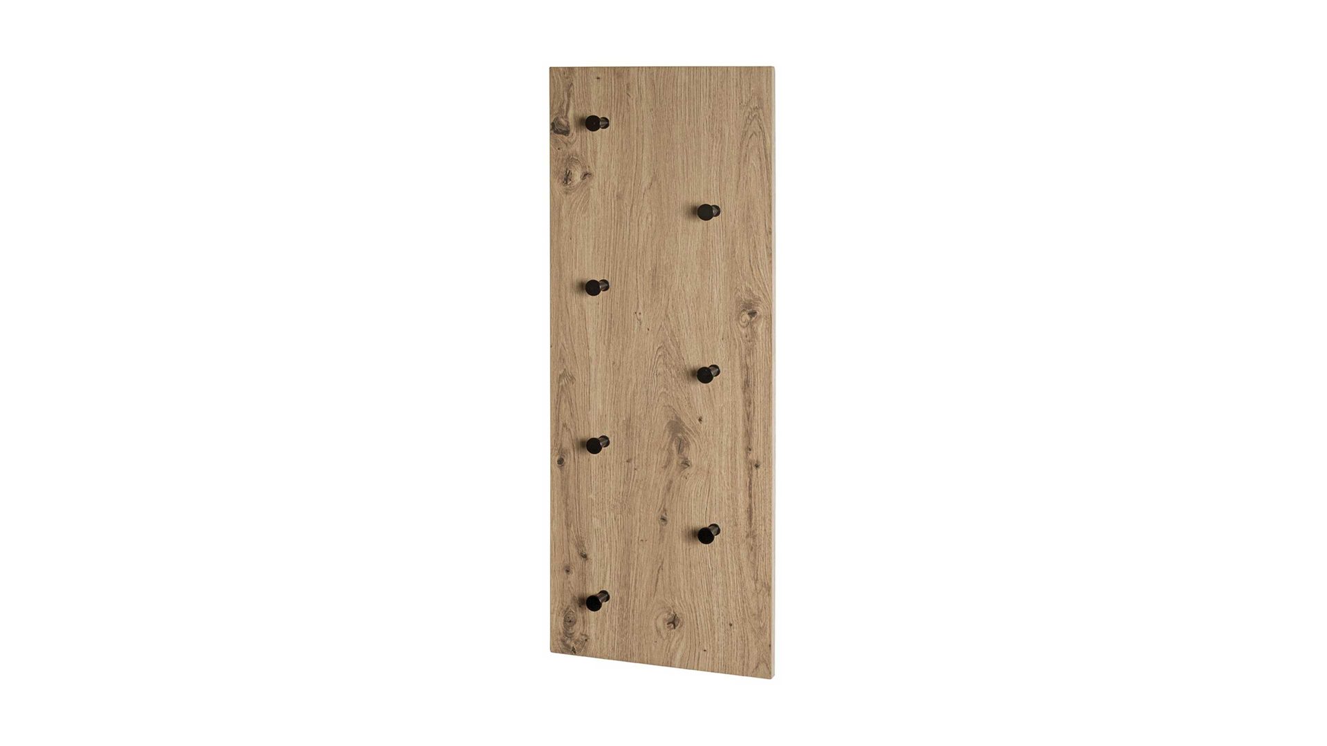Wandgarderobe Haku aus MDF in Holzfarben Wandgarderobe Artisan Eiche & schwarzes Metall - ca. 80 x 30 cm