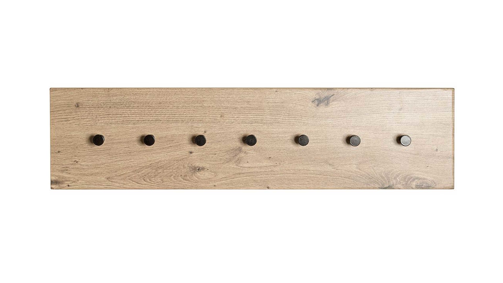 Wandgarderobe Haku aus MDF in Holzfarben Wandgarderobe Artisan Eiche & schwarzes Metall - ca. 80 x 20 cm