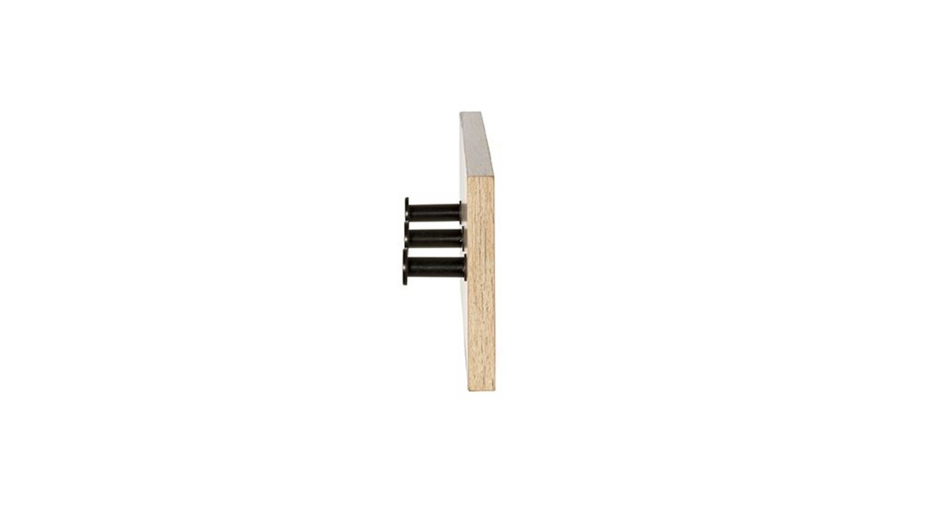 Wandgarderobe Haku aus MDF in Holzfarben Wandgarderobe Artisan Eiche & schwarzes Metall - ca. 35 x 12 cm