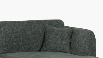 Ecksofa Matex aus Stoff in Dunkelgrün Ecksofa dunkelgrüner Bezug & schwarze Metallfüße - Stellfläche ca. 323 x 178 cm
