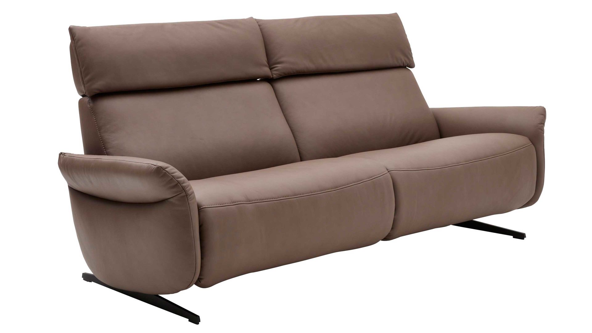 Dreisitzer comfortmaster besser sitzen, liegen, leben aus Leder in Dunkelbraun Comfortmaster 4161 - Dreisitzer 82 Q mit Funktionen schokofarbenes LongLife-Leder LG24 – Breite ca. 206 cm