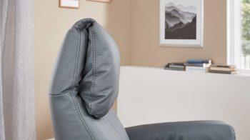 Relaxsessel comfortmaster besser sitzen, liegen, leben aus Leder in Blau Comfortmaster 7446 - Relaxsessel 56V44 blaues LongLife-Leder Rustika & anthrazitfarbener Sternfuß