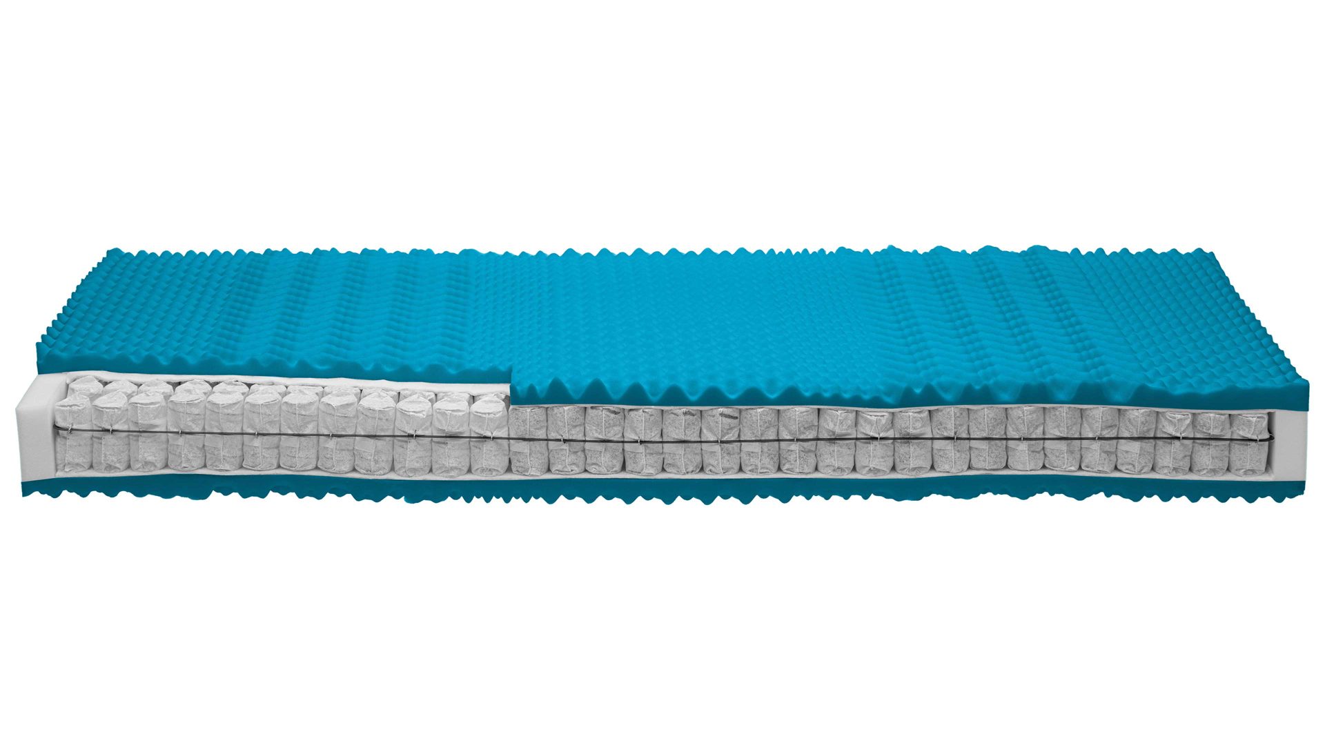 Federkernmatratze comfortmaster besser sitzen, liegen, leben aus Stoff in Weiß Comfortmaster Matratze Comfort T H3, Taschenfederkern – Liegefläche ca. 90 x 220 cm