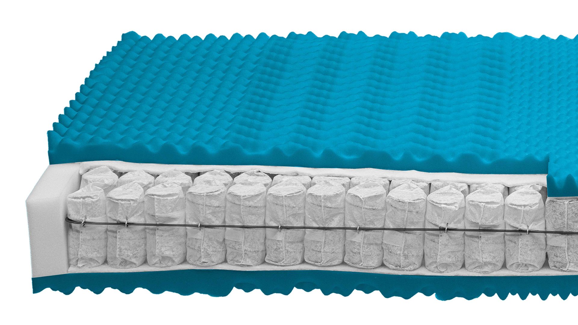 Federkernmatratze comfortmaster besser sitzen, liegen, leben aus Stoff in Weiß Comfortmaster Matratze Comfort T H3, Taschenfederkern – Liegefläche ca. 90 x 220 cm