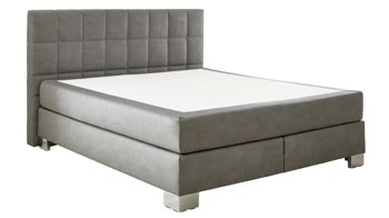 Boxspringbett comfortmaster besser sitzen, liegen, leben aus Stoff in Dunkelgrau Comfortmaster Dreamplace 2.0 - Boxspringbett 0394L schieferfarbene Mikrofaser Galero 640009 – Liegefläche ca. 180 x 200 cm