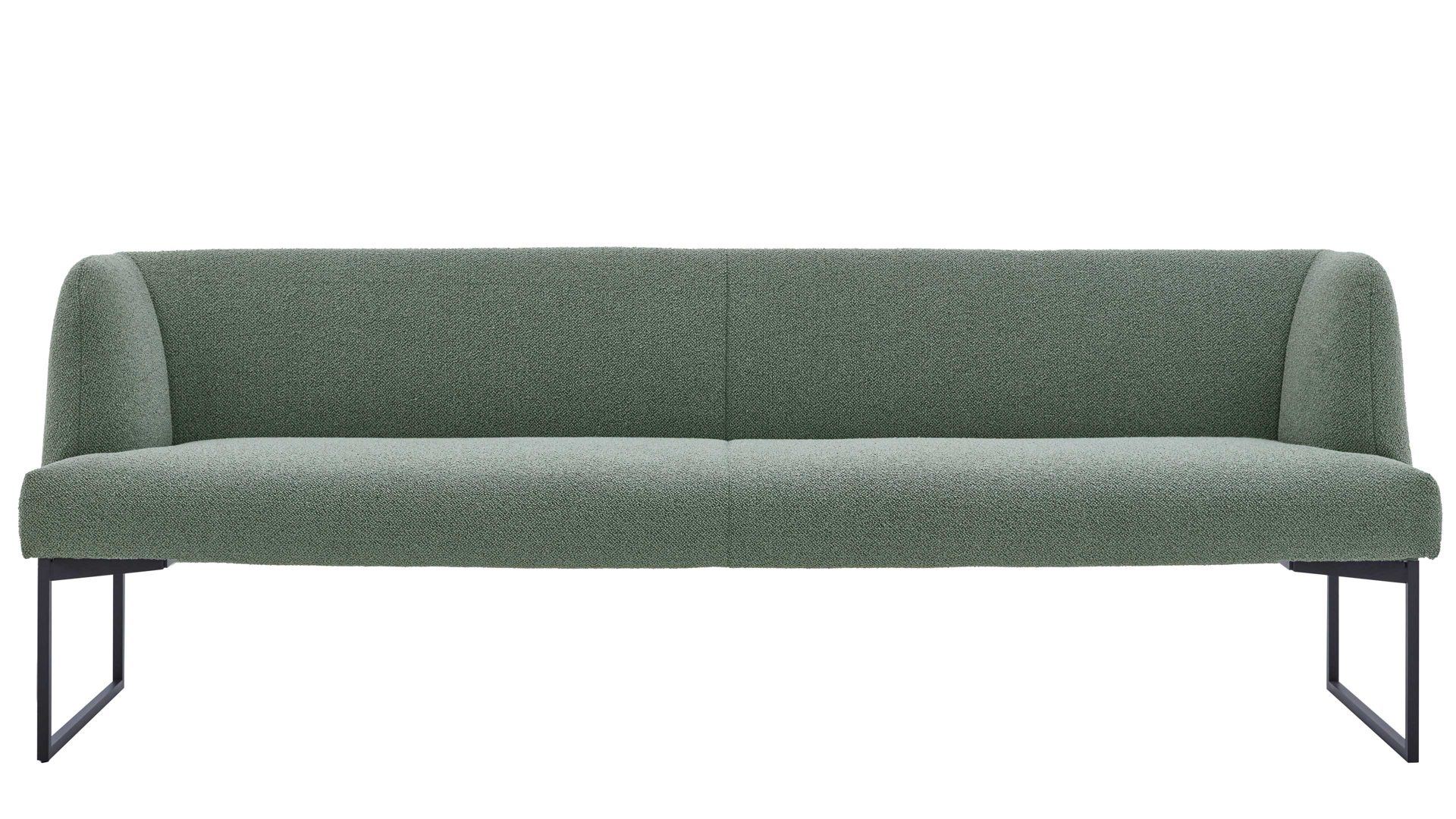 Polsterbank Venjakob aus Stoff in Grün VENJAKOB Polsterbank khakifarbener Bezug & anthrazitfarbens Metallgestell - Länge ca. 240 cm