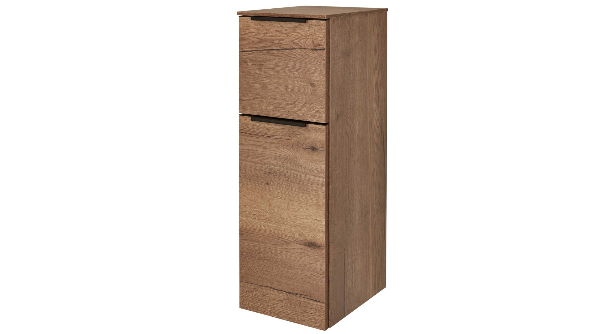 Hängeschrank Interliving aus Holz in Holzfarben Interliving Bad Serie 7402 – Sideboard Havanna Eiche – eine Tür, ein Auszug