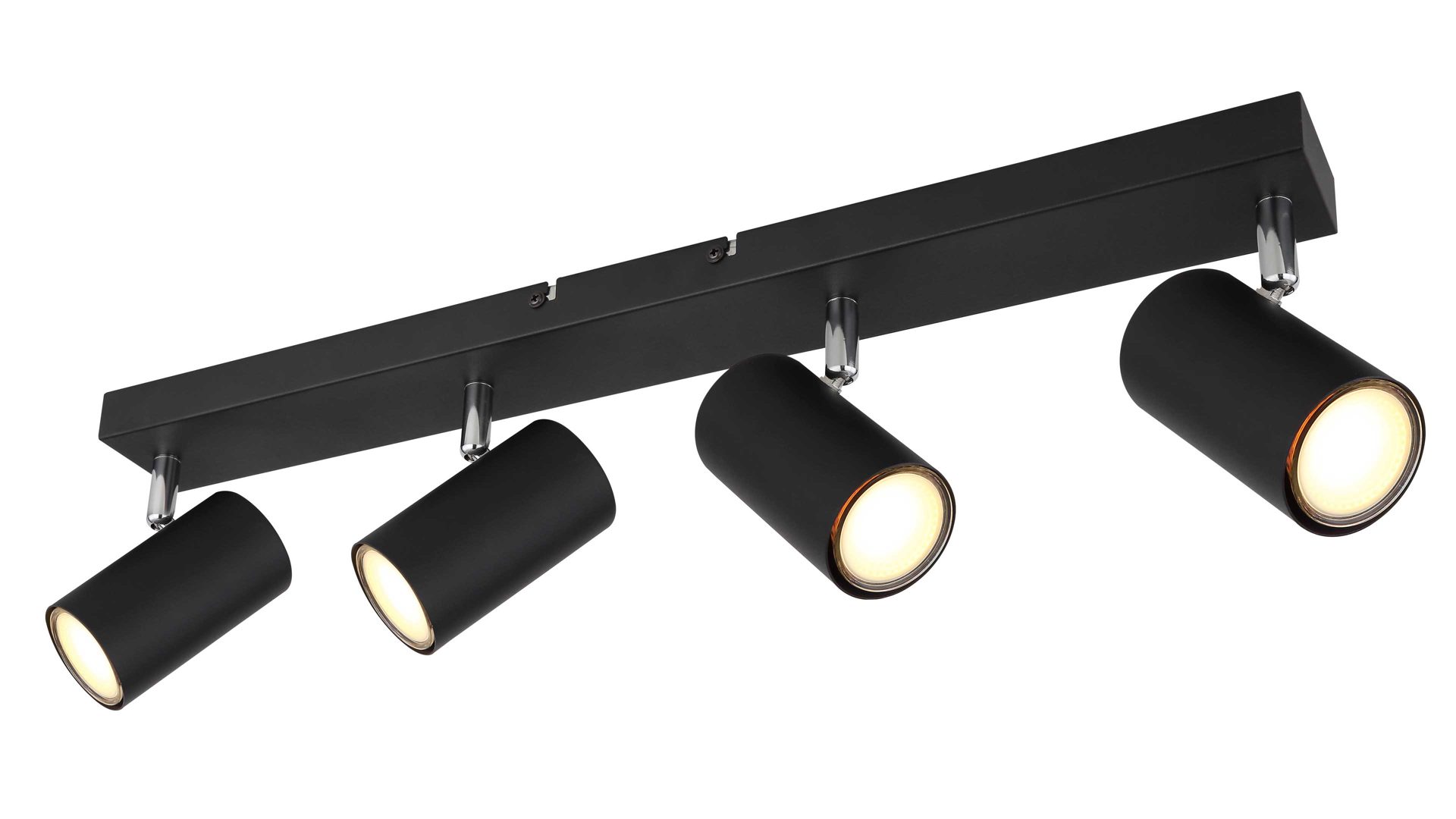 Strahler / Spot Globo lighting aus Metall in Schwarz GLOBO Deckenstrahler Robby Mattschwarz - vier Spots, Länge  ca. 56 cm