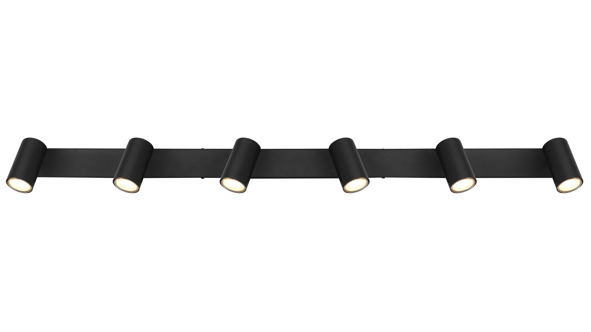 Strahler / Spot Globo lighting aus Metall in Schwarz GLOBO Deckenstrahler Robby Mattschwarz - sechs Spots, Länge ca. 115 cm