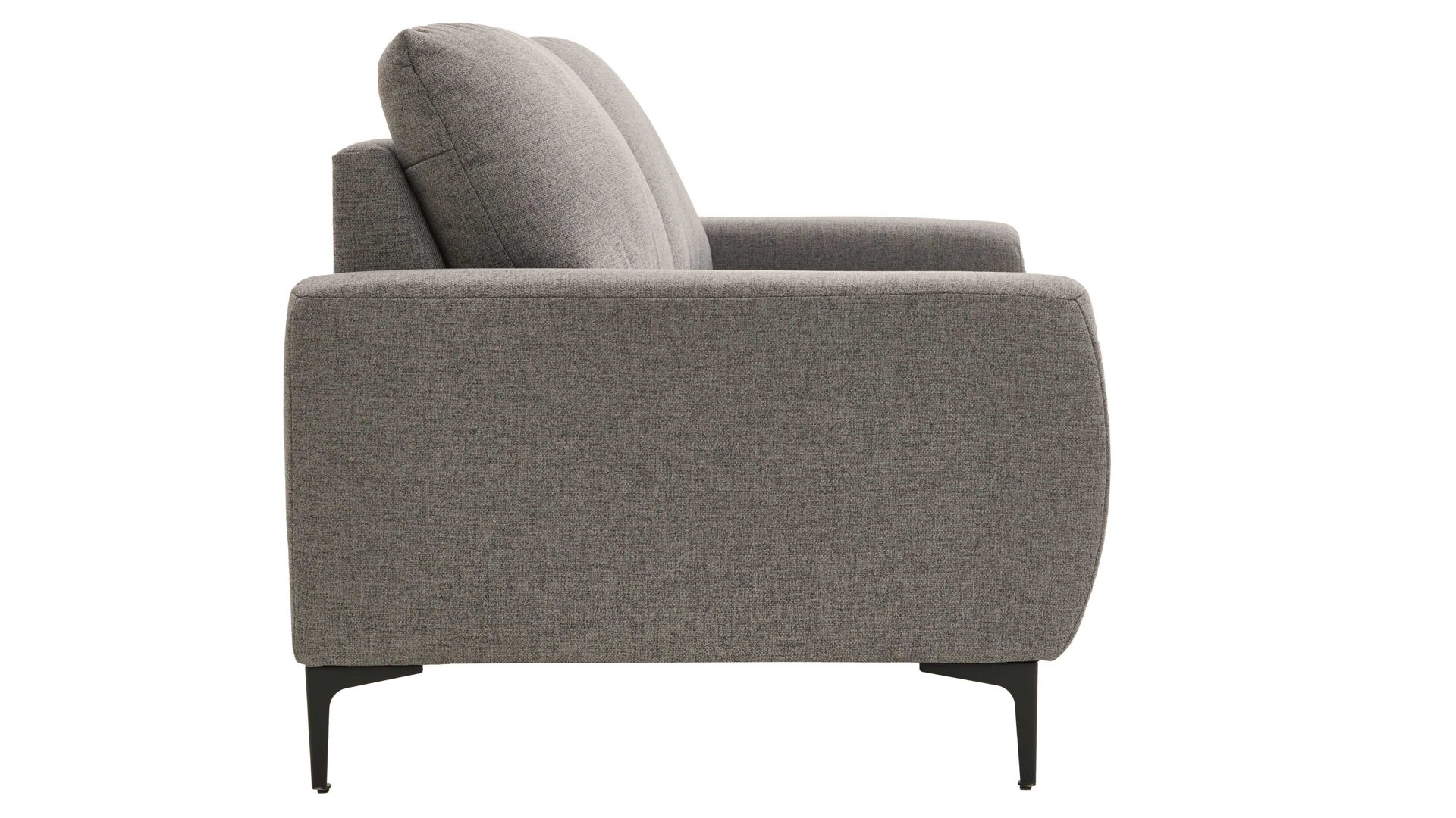 2,5-Sitzer COMFORT SMART aus Stoff in Grau COMFORT SMART Cadira - 2,5-Sitzer graues Flachgewebe Mono & schwarze Winkelfüße - Länge ca. 194 cm