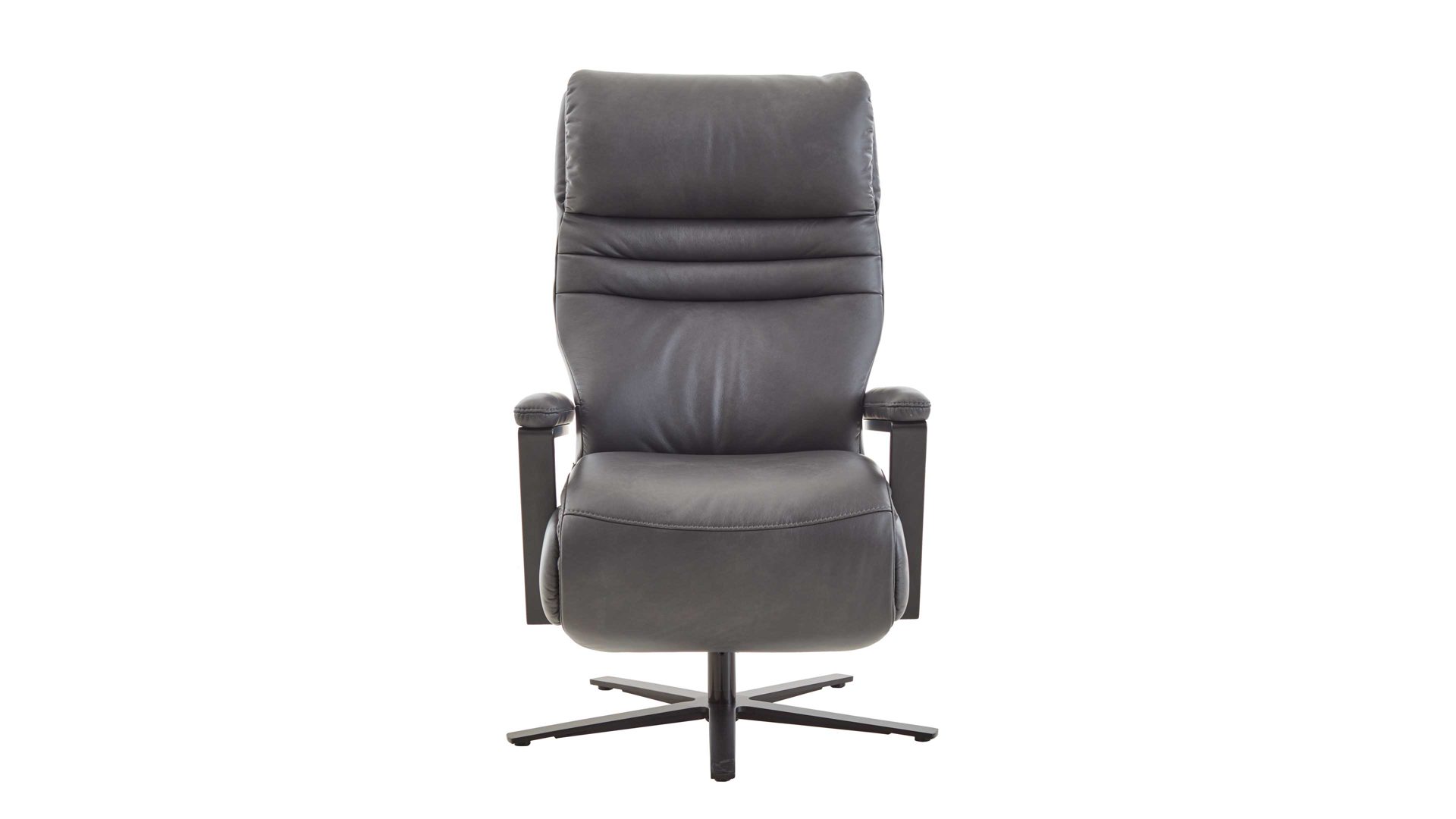 Relaxsessel Steinpol polsteria aus Leder in Anthrazit Polsterprogramm Trapani Lounge RelaXX - Relaxsessel anthrazitfarbenes Leder & Metallsternfuß