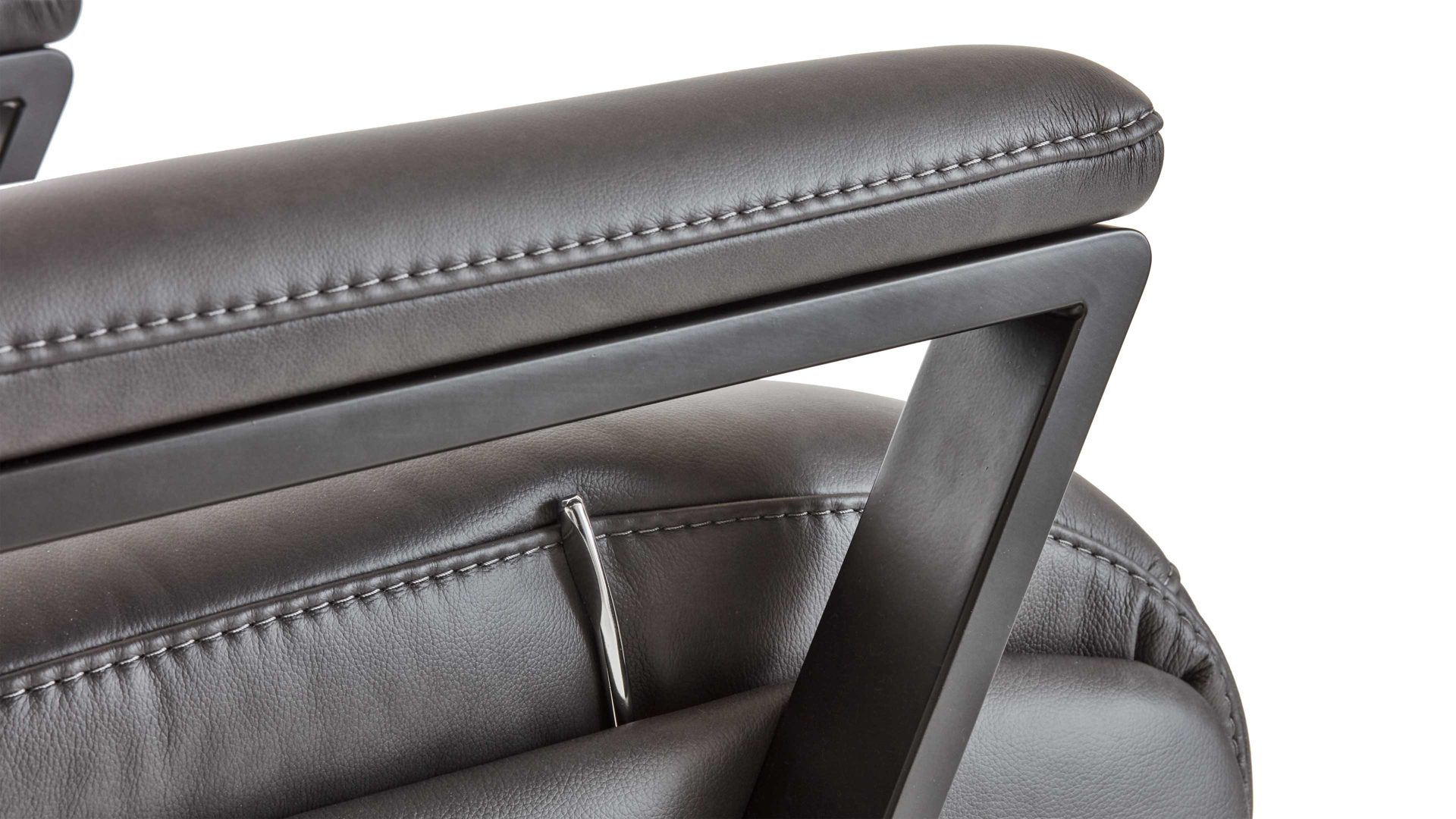 Relaxsessel Steinpol polsteria aus Leder in Anthrazit Polsterprogramm Trapani Lounge RelaXX - Relaxsessel anthrazitfarbenes Leder & Metallsternfuß