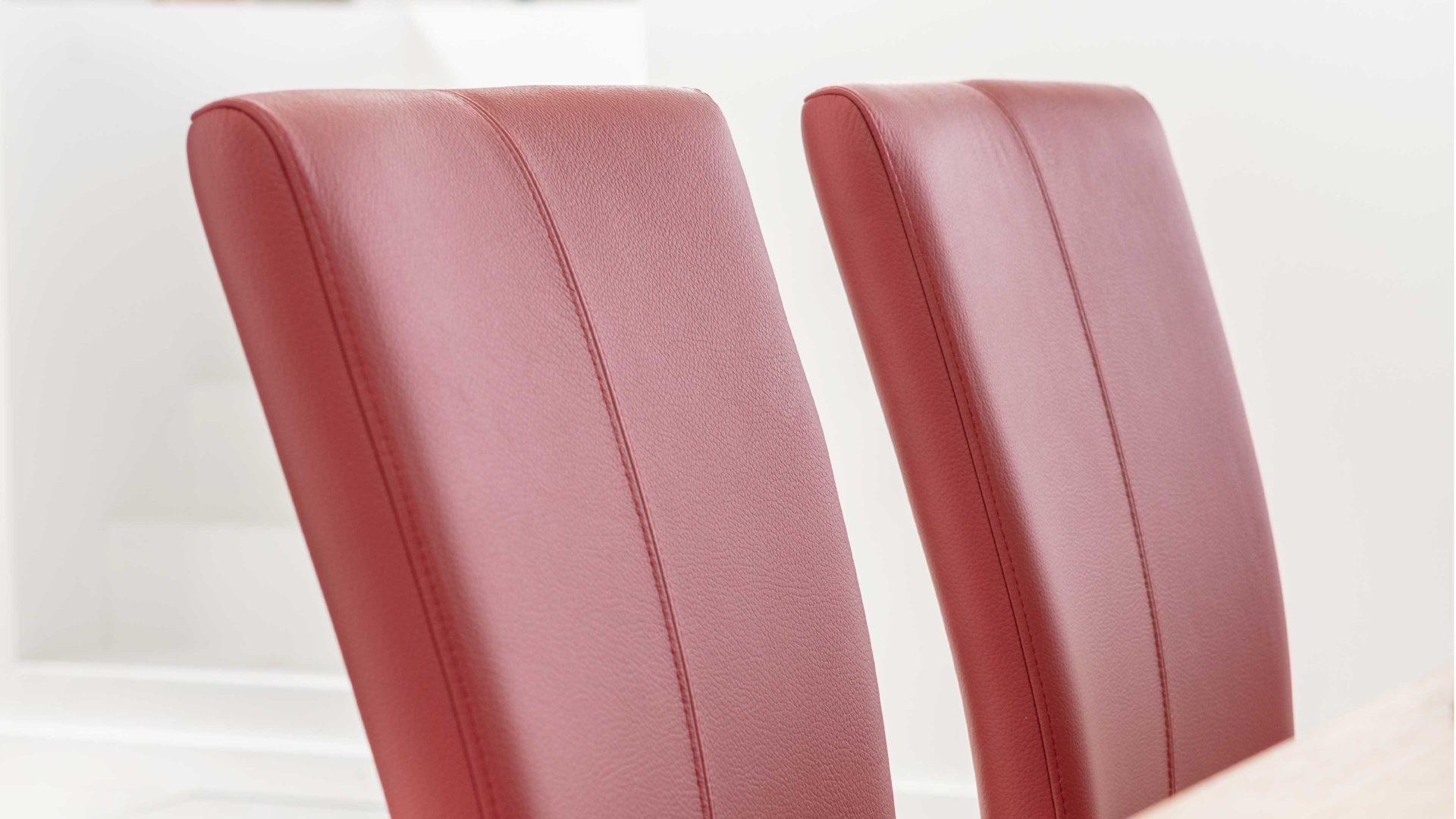 Schwingstuhl laVie aus Leder in Rot laVie Schwingstuhl bzw. Freischwinger Color-Line rubinrotes Leder Napoli 993 & gebürsteter Edelstahl