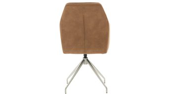 Vierfußstuhl Interliving aus Kunstfaser in Hellbraun Interliving Esszimmer Serie 5104 – Polsterstuhl mit Drehfunktion bernsteinfarbene Mikrofaser Amber & Edelstahl