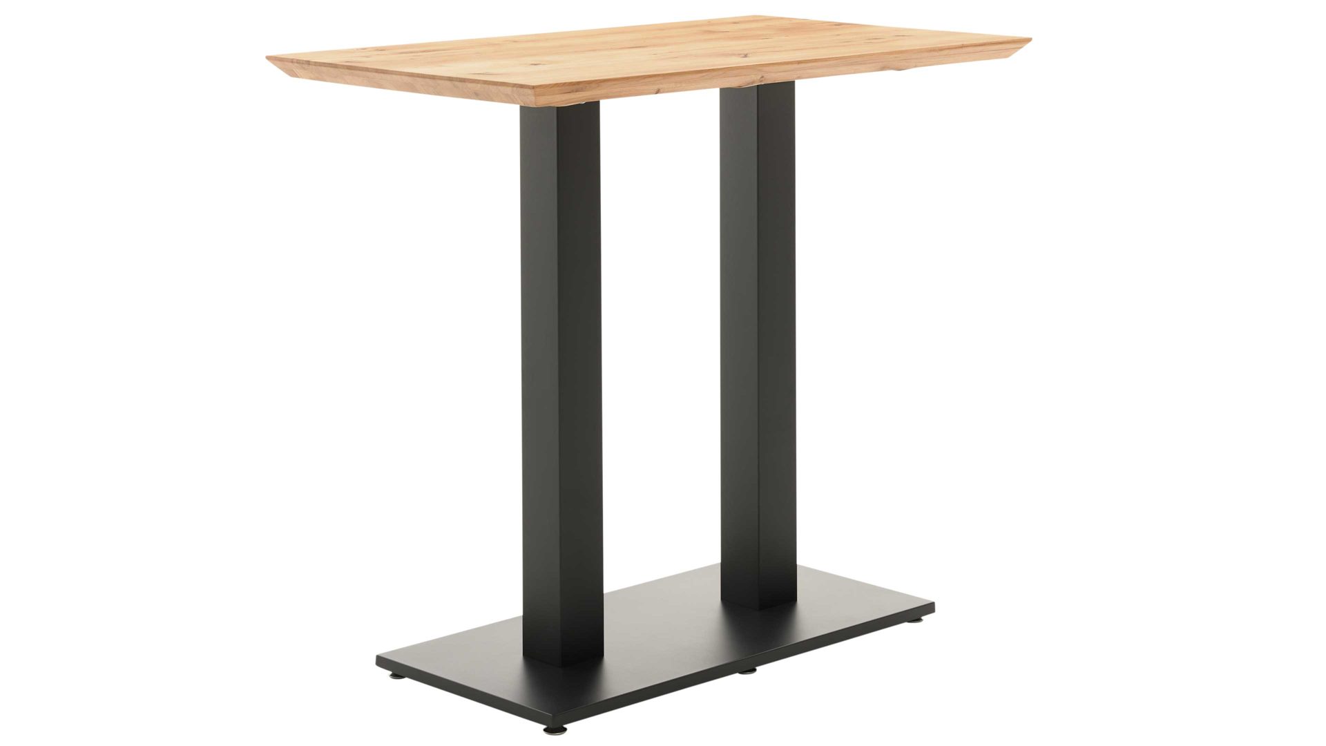 Bartisch Interliving aus Holz in Holzfarben Interliving Esszimmer Serie 5104 – Tresentisch SET2 helle Wildeiche & schwarzes Metall - ca. 120 x 70 cm