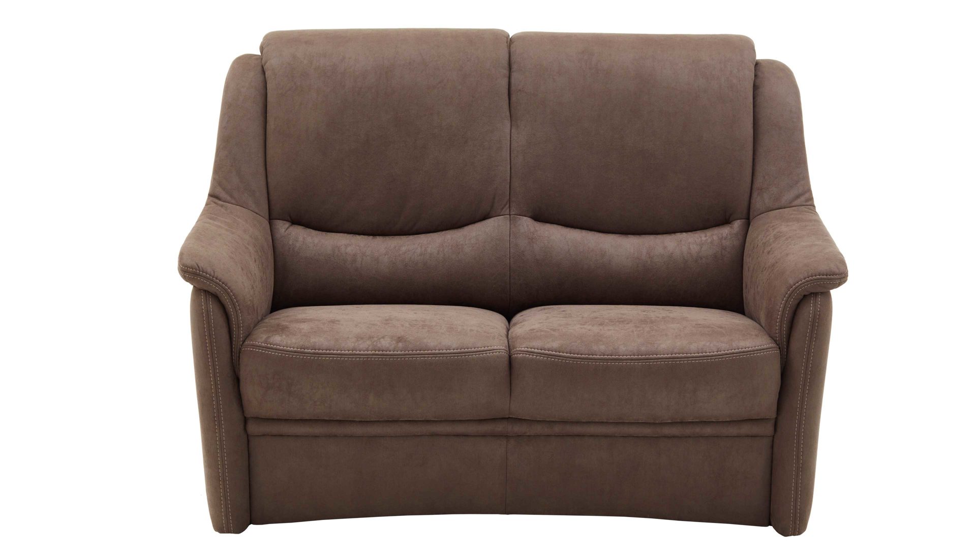 Zweisitzer OrthoSedis aus Stoff in Braun OrthoSedis Oslo - Zweisitzer elephantfarbene Mikrofaser Gaucho 14 - Länge ca. 140 cm