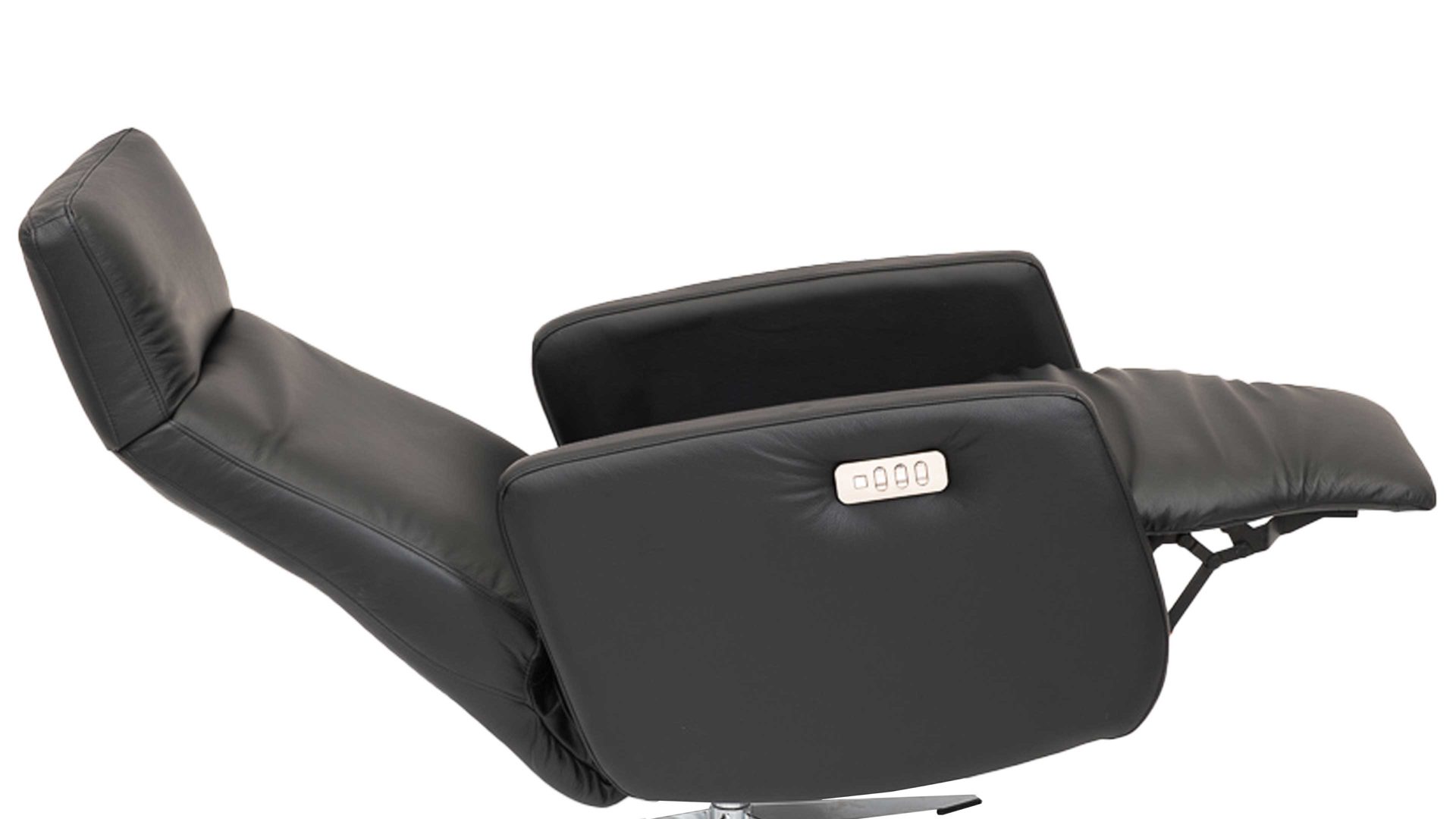 Relaxsessel KAWOO aus Leder in Schwarz KAWOO Leder-Relaxsessel schwarzes Leder Soleda 441 & Sternfuß DSB