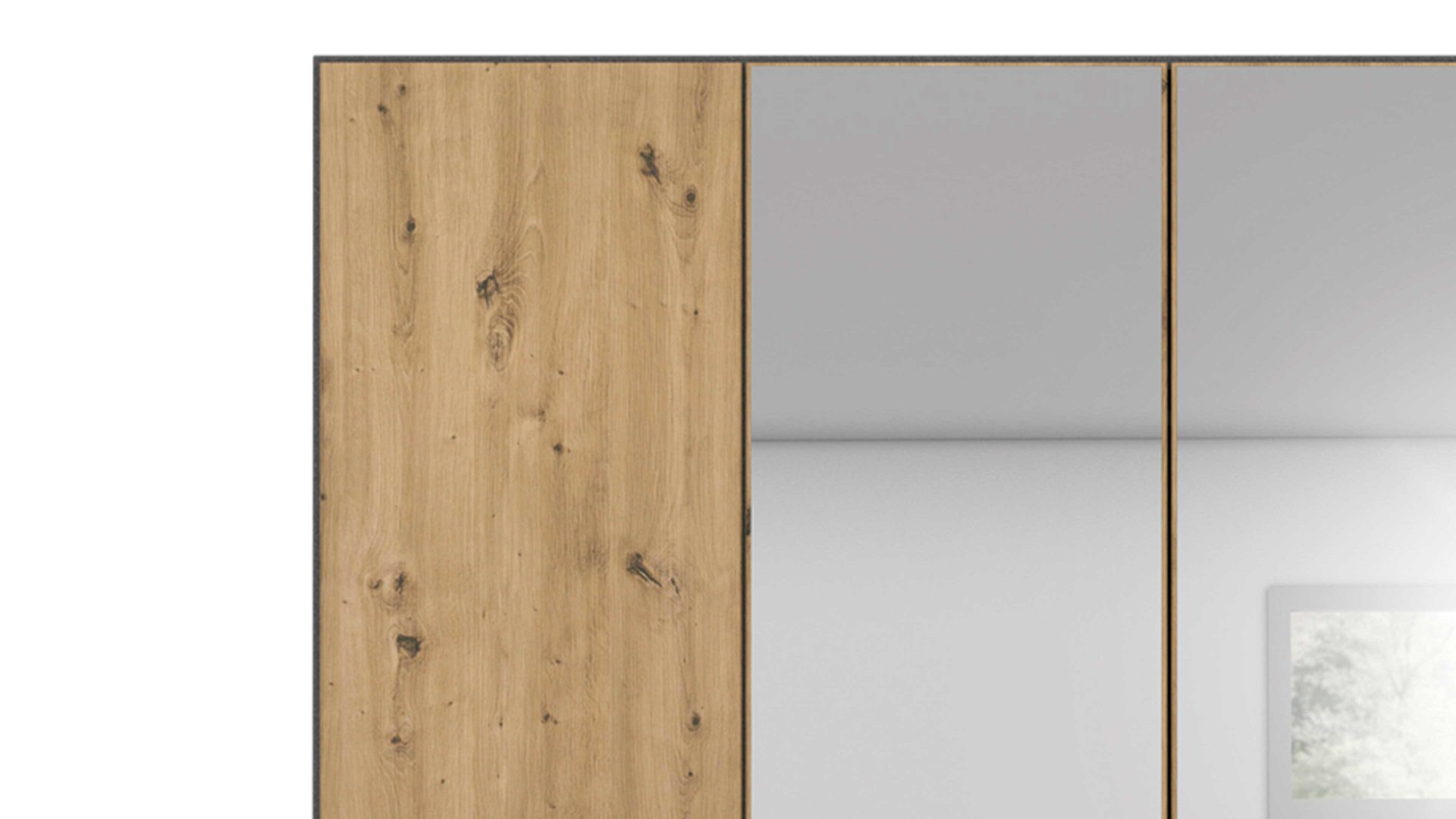 Kleiderschrank Rauch aus Holz in Holzfarben rauch BLUE Kleiderschrank Style Up Eiche Artisan & Grau - Breite ca. 181 cm