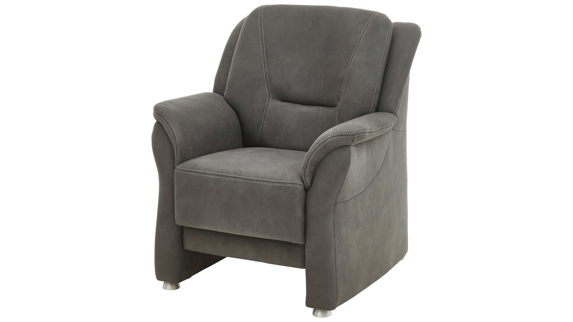 Polstersessel OrthoSedis aus Stoff in Dunkelgrau OrthoSedis OS-PP1133 - Polstersessel graue Mikrofaser Feeling & Metallfüße