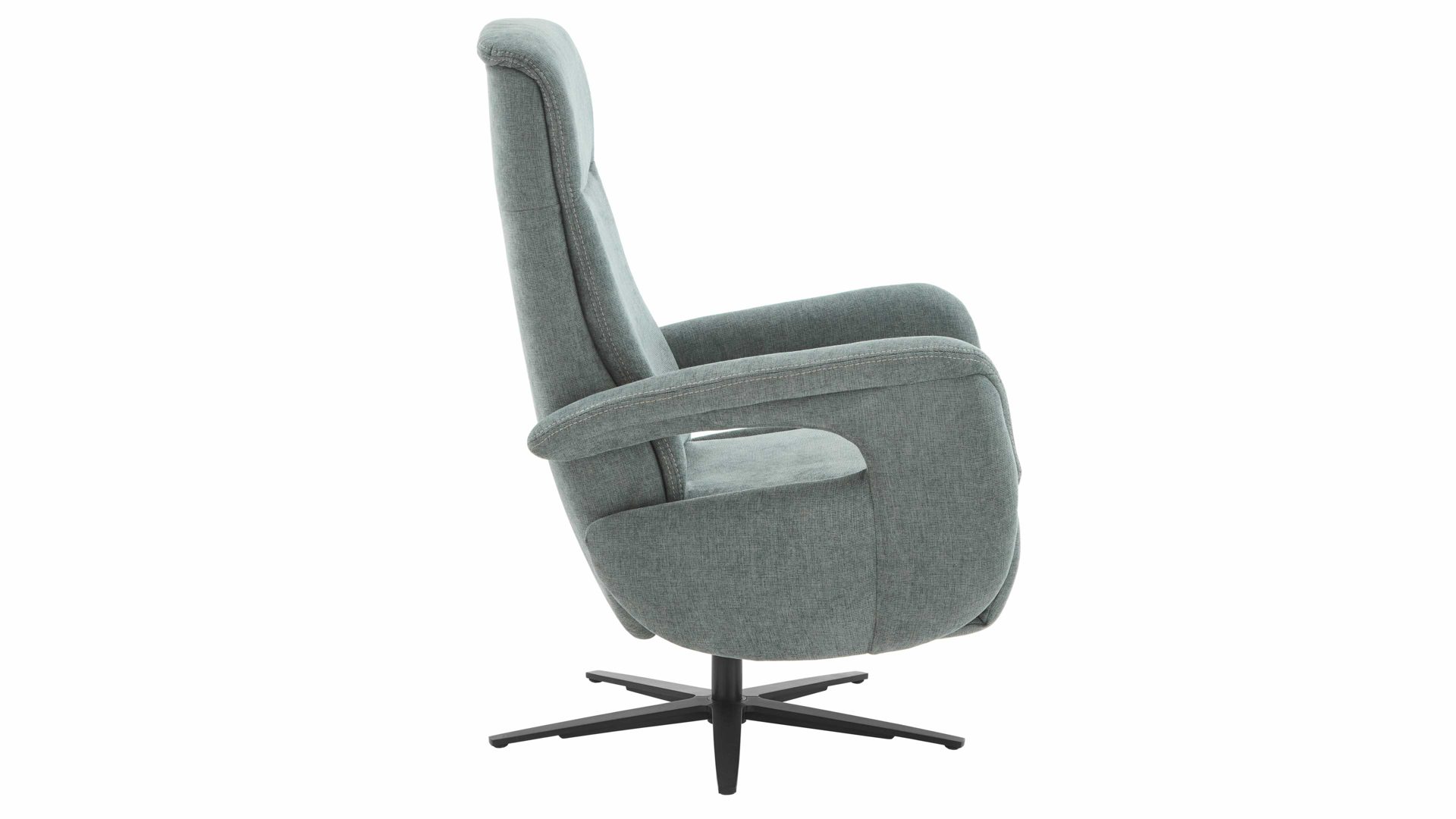 Relaxsessel OrthoSedis aus Stoff in Grau OrthoSedis OS-PP1175 - Relaxsessel stahlfarbener Bezug Milan & schwarzer Alu-Sternfuß