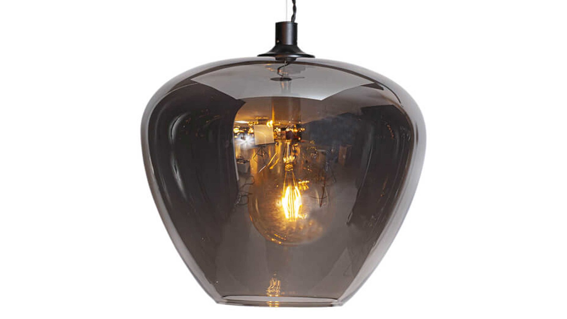 Pendelleuchte By rydens aus Glas in Grau BY RYDÉNS Hängeleuchte Bellissimo Grande rauchgraues Glas - Durchmesser ca. 40 cm