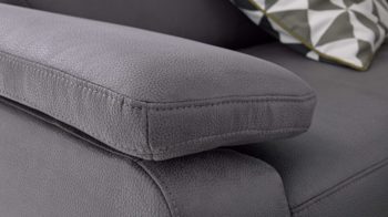 Ecksofa modulmaster aus Stoff in Dunkelgrau Modulmaster MM-ZE1059 - Ecksofa stahlfarbene Mikrofaser Holiday & matte Metallfüße - Stellfläche ca. 260 x 226 cm