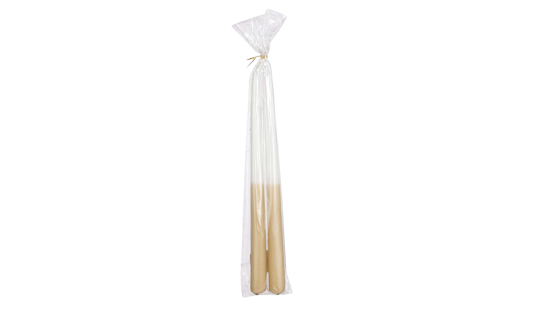 Kerze Edelman® aus Wachs in Hellbraun Kerzen-Set Dip-dye Hellbraun & Weiß - zweiteilig