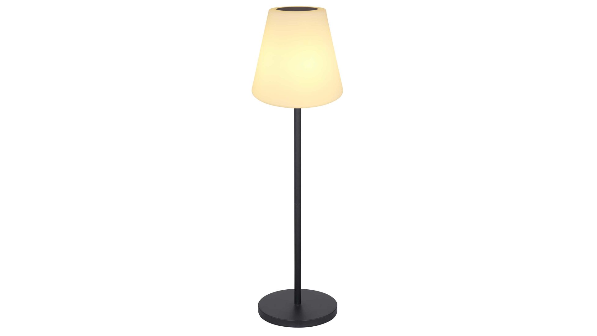 Solarleuchte Globo lighting aus Kunststoff in Weiß GLOBO Akku-Solarleuchte Opal & Schwarz - Höhe ca. 70 - 150 cm