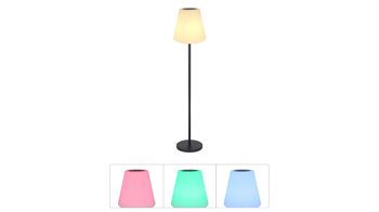 Solarleuchte Globo lighting aus Kunststoff in Weiß GLOBO Akku-Solarleuchte Opal & Schwarz - Höhe ca. 70 - 150 cm