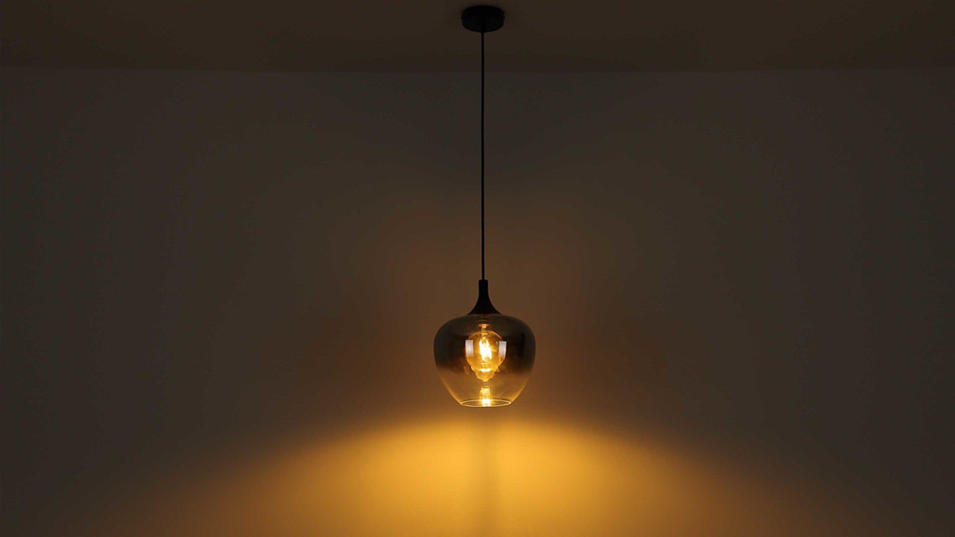 Pendelleuchte Globo lighting aus Glas in Schwarz GLOBO Lampe-Serie Maxy - Hängeleuchte Rauchglas & mattschwarzes Metall - Durchmesser ca. 29 cm