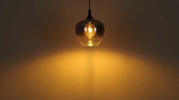 Tischleuchte Globo lighting aus Glas in Schwarz GLOBO Lampe-Serie Maxy - Tischleuchte Rauchglas & mattschwarzes Metall - Höhe ca. 54 cm