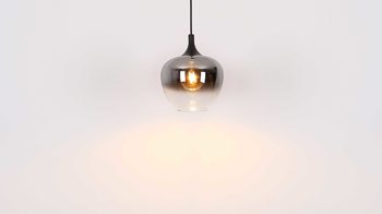Deckenleuchte Globo lighting aus Glas in Schwarz GLOBO Lampe-Serie Maxy - Deckenleuchte Rauchglas & mattschwarzes Metall - Durchmesser ca. 45 cm