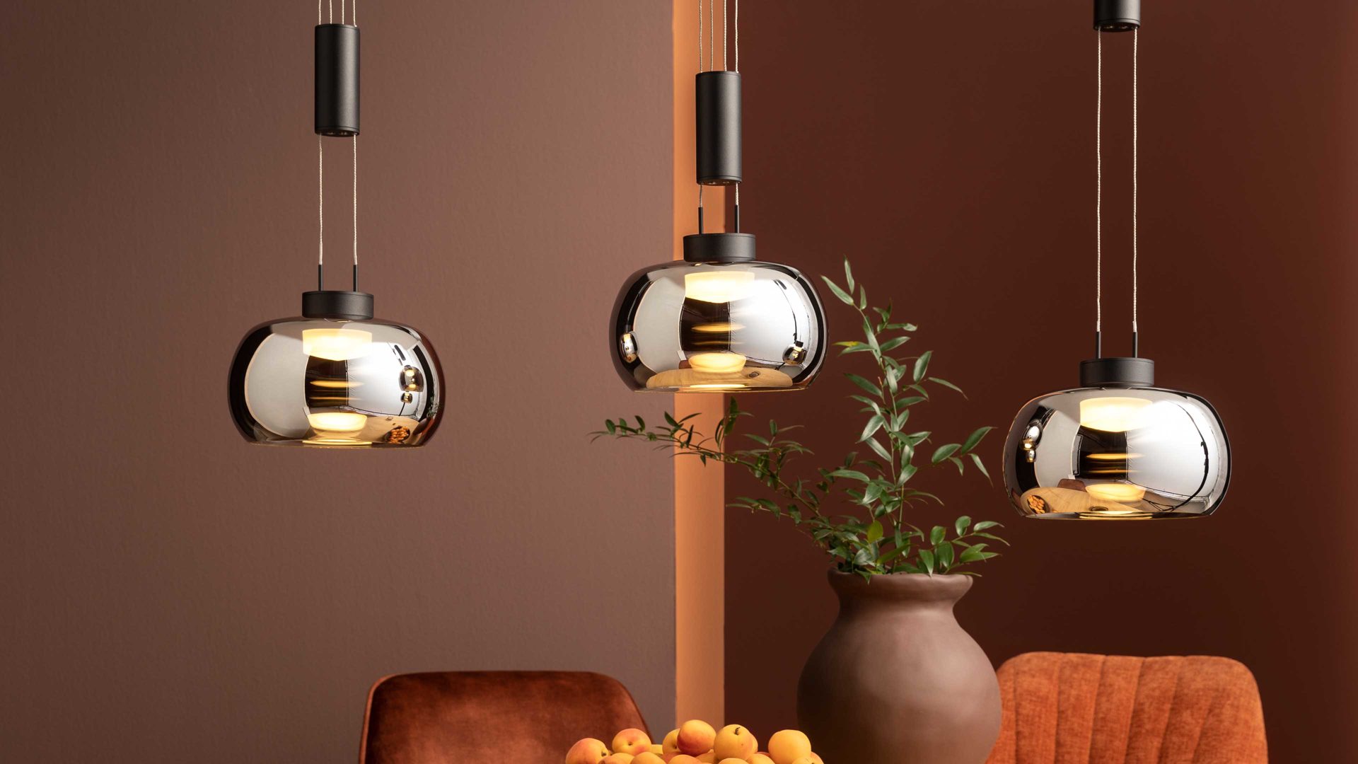 Pendelleuchte Fh fischer & honsel aus Glas in Schwarz FH Pendelleuchte bzw. Hängelampe Arosa Rauchglas & sandschwarzes Metall - Länge ca. 98 cm