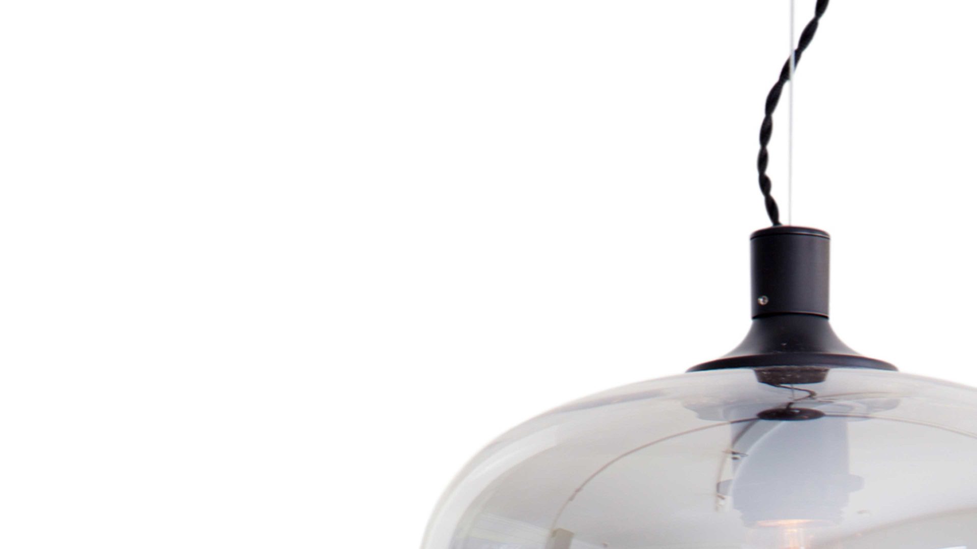 Pendelleuchte By rydens aus Glas in Grau BY RYDÉNS Hängeleuchte Bellissimo rauchgraues Glas - Durchmesser ca. 28 cm