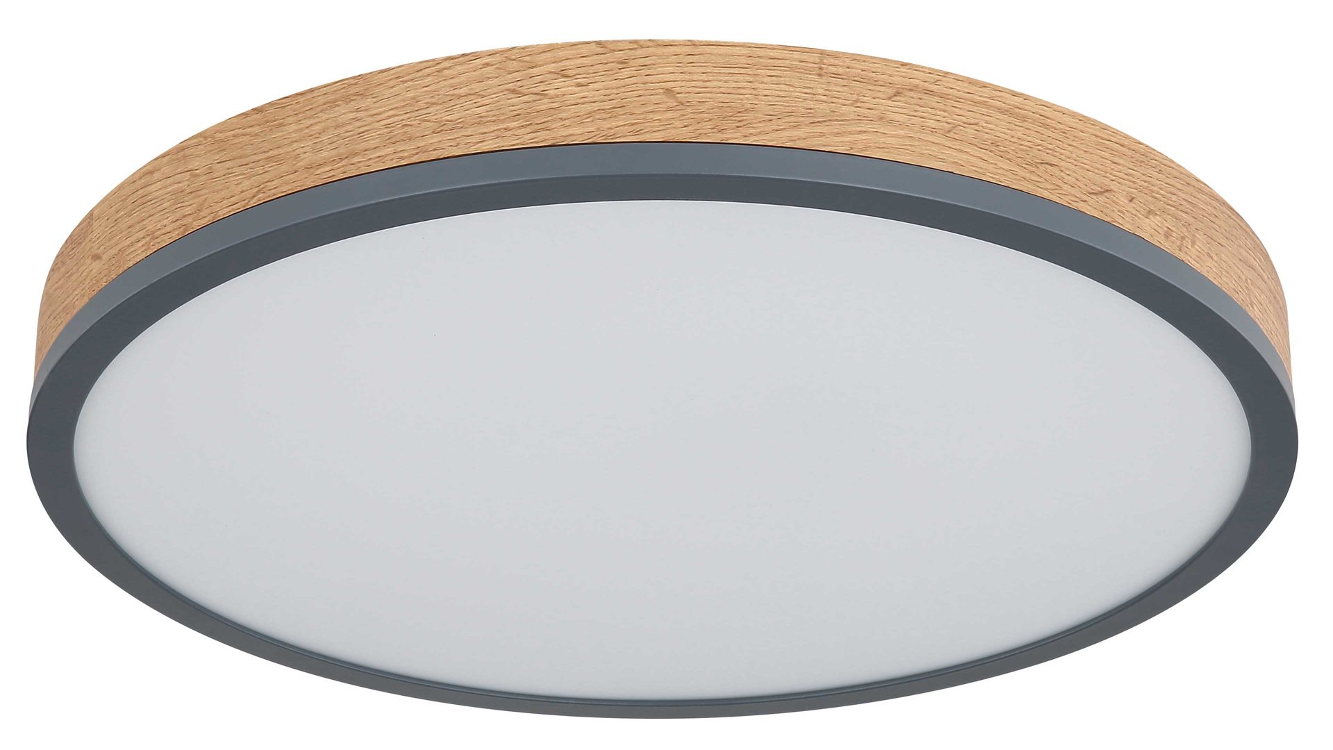 Deckenleuchte Globo lighting aus Holz in Holzfarben GLOBO Leuchten Serie Rodo - Deckenleuchte mit Farbwechsler Holz & Graphit – Durchmesser ca. 45 cm