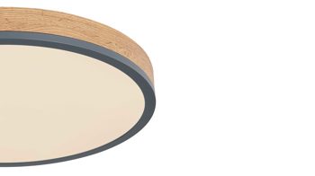 Deckenleuchte Globo lighting aus Holz in Holzfarben GLOBO Leuchten Serie Rodo - Deckenleuchte mit Farbwechsler Holz & Graphit – Durchmesser ca. 45 cm