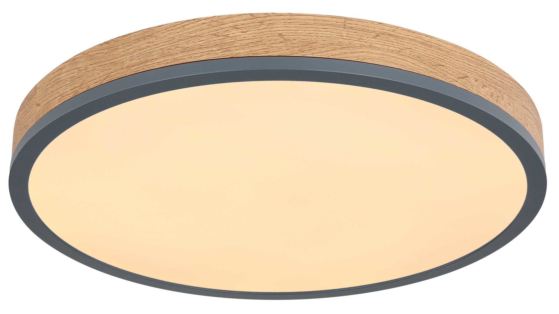 Deckenleuchte Globo lighting aus Holz in Holzfarben GLOBO Leuchten Serie Rodo - Deckenleuchte mit Farbwechsler Holz & Graphit – Durchmesser ca. 45 cm