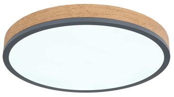 Deckenleuchte Globo lighting aus Holz in Holzfarben GLOBO Leuchten Serie Rodo - Deckenleuchte mit Farbwechsler Holz & Graphit – Durchmesser ca. 45 cm