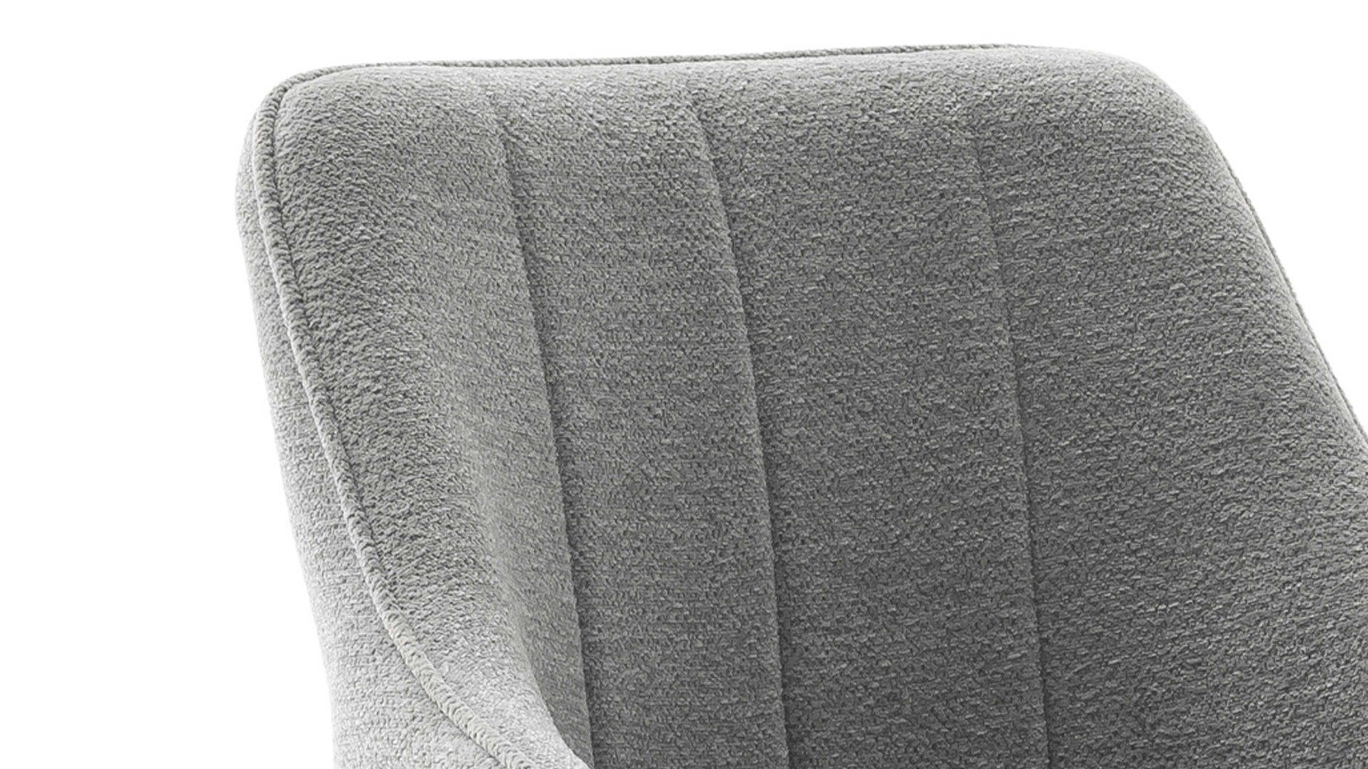 Vierfußstuhl Mca furniture aus Stoff in Hellgrau Armlehnstuhl mit Drehfunktion hellgrauer Strukturbezug & schwarzes Metall