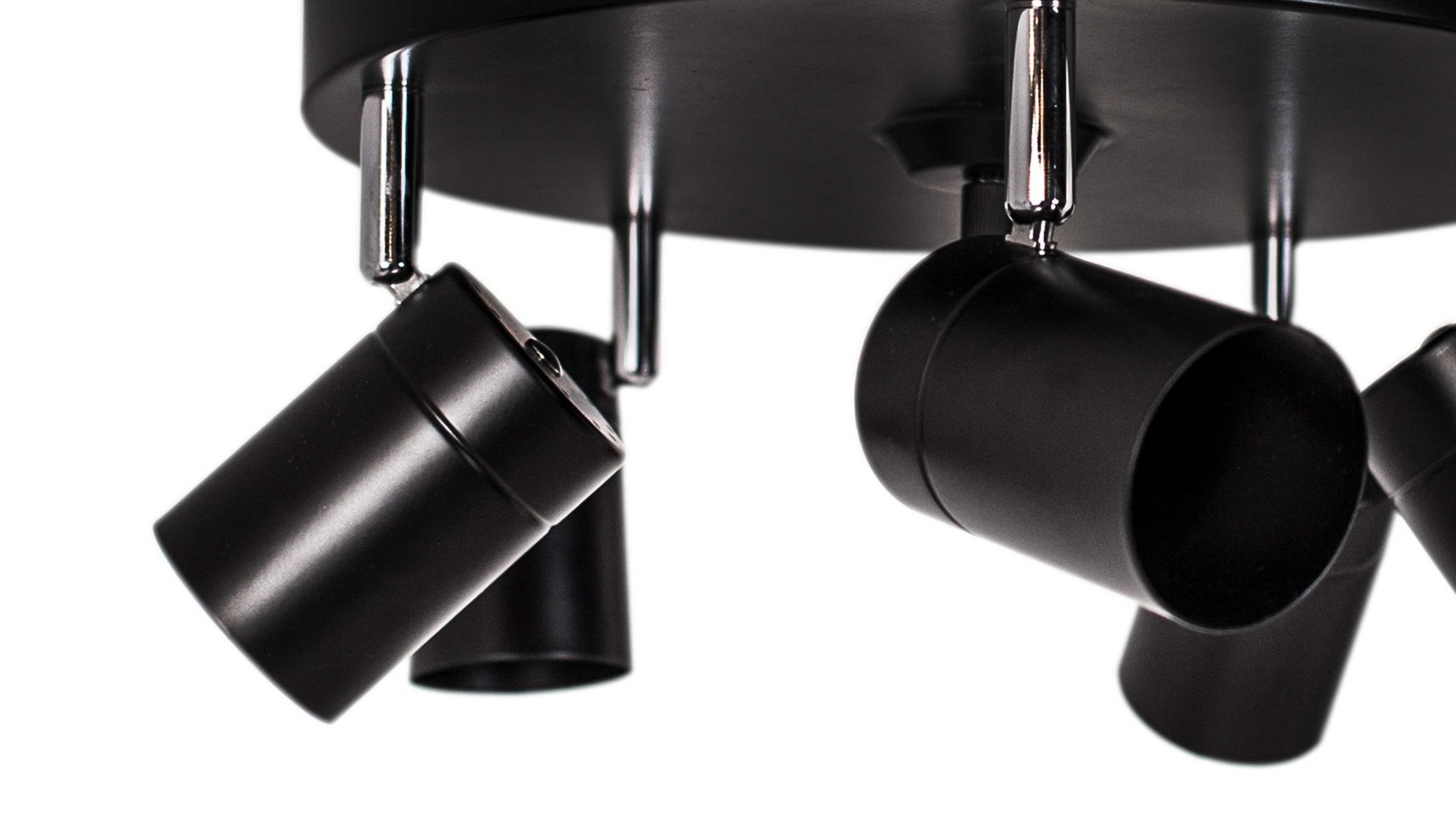 Deckenleuchte By rydens aus Metall in Schwarz BY RYDÉNS Leuchten Serie Correct - Deckenleuchte schwarzes Metall, fünf Spots - Durchmesser ca. 30 cm