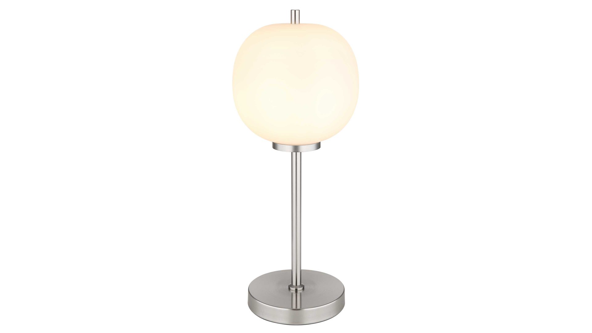 Tischleuchte Globo lighting aus Glas in Weiß GLOBO Leuchten Serie Blacky I - Tischlampe Opalglas & Nickel matt - Höhe ca. 45 cm
