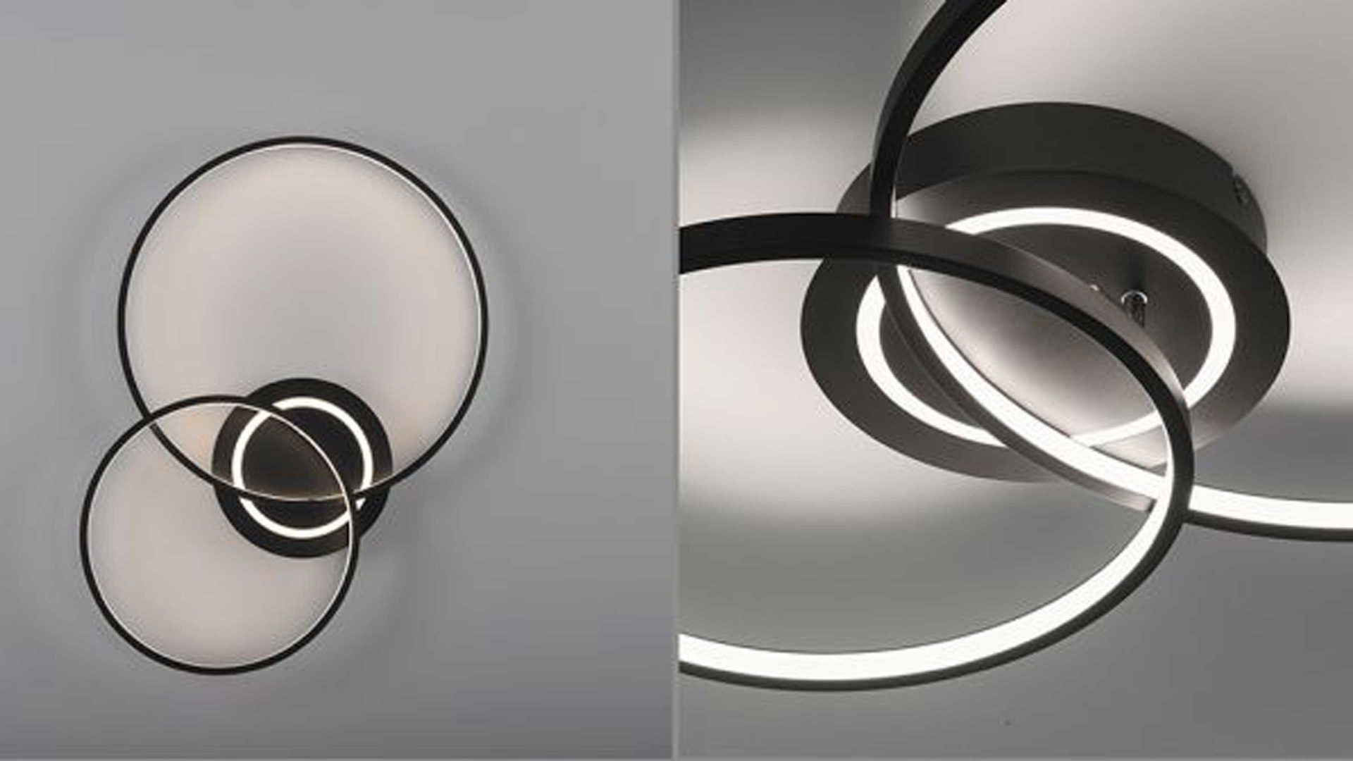 Deckenleuchte Just light. (leuchtendirekt) aus Metall in Schwarz JUST LIGHT. Leuchten Serie Asmina mattschwarzes Metall - ca. 69 x 55 cm