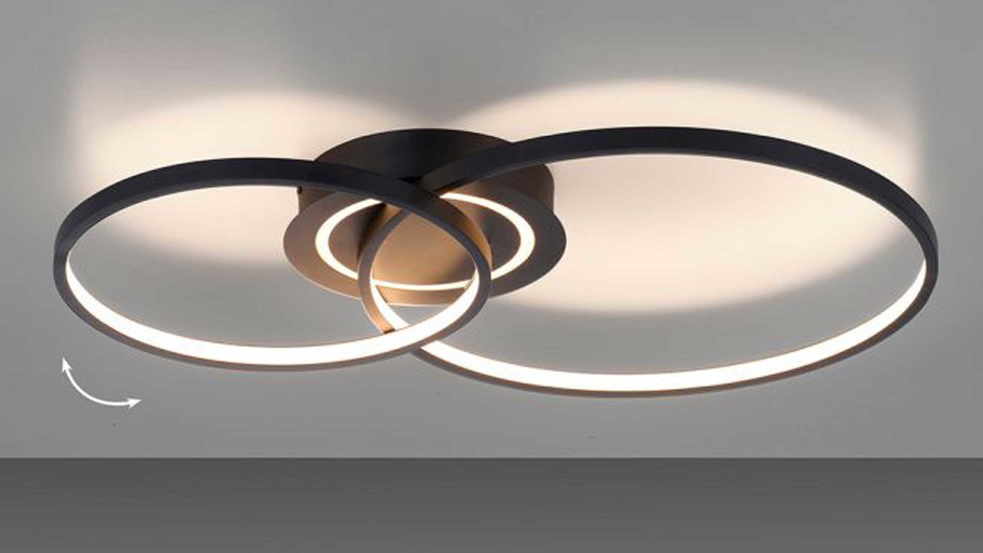 Deckenleuchte Just light. (leuchtendirekt) aus Metall in Schwarz JUST LIGHT. Leuchten Serie Asmina mattschwarzes Metall - ca. 69 x 55 cm