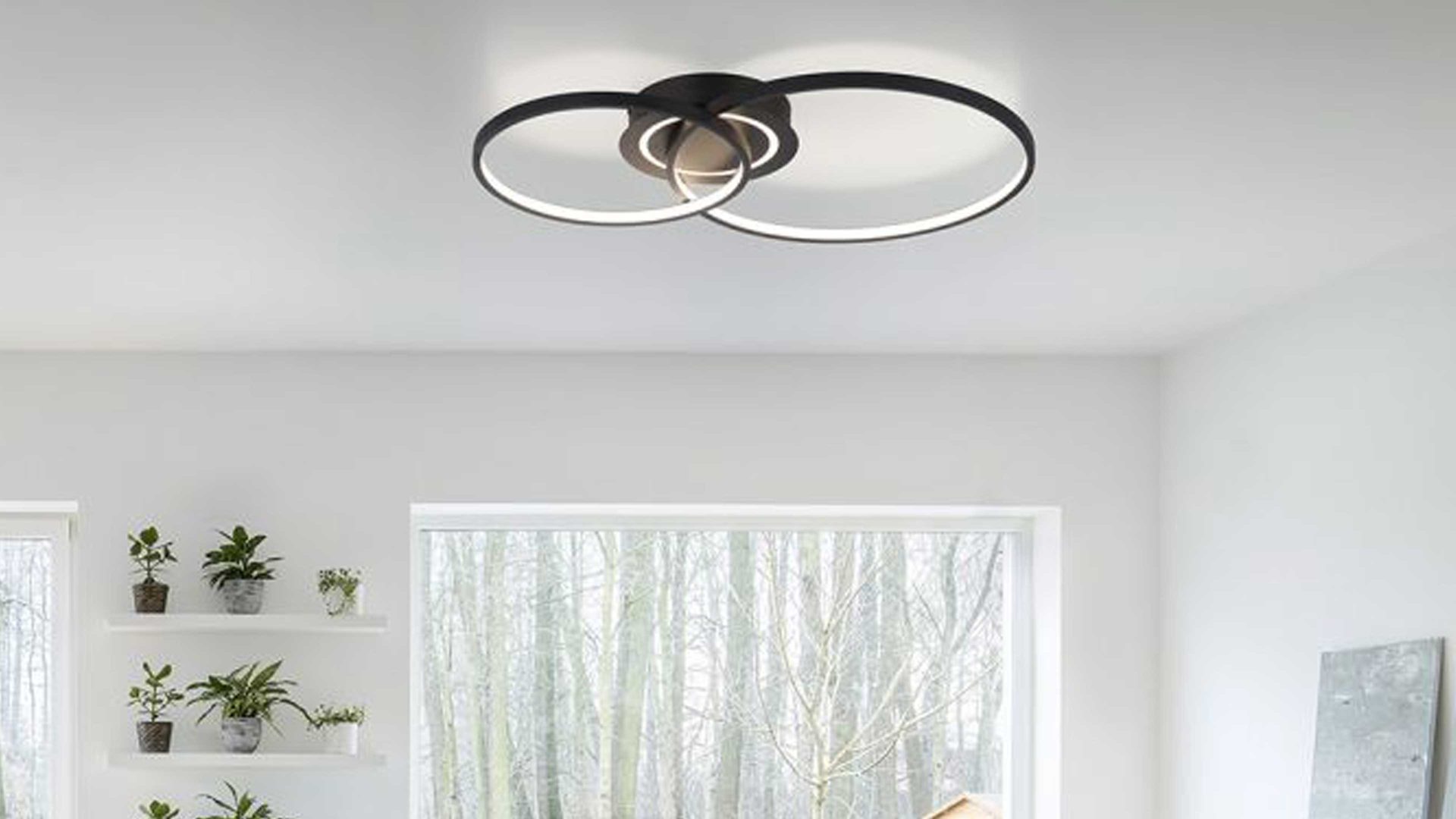 Deckenleuchte Just light. (leuchtendirekt) aus Metall in Schwarz JUST LIGHT. Leuchten Serie Asmina mattschwarzes Metall - ca. 69 x 55 cm