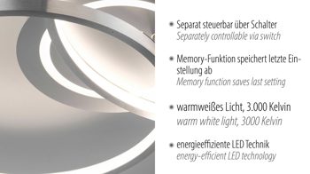 Deckenleuchte Just light. (leuchtendirekt) aus Metall in Schwarz JUST LIGHT. Leuchten Serie Asmina mattschwarzes Metall - ca. 69 x 55 cm