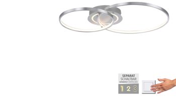 Deckenleuchte Just light. (leuchtendirekt) aus Metall in Schwarz JUST LIGHT. Leuchten Serie Asmina mattschwarzes Metall - ca. 69 x 55 cm