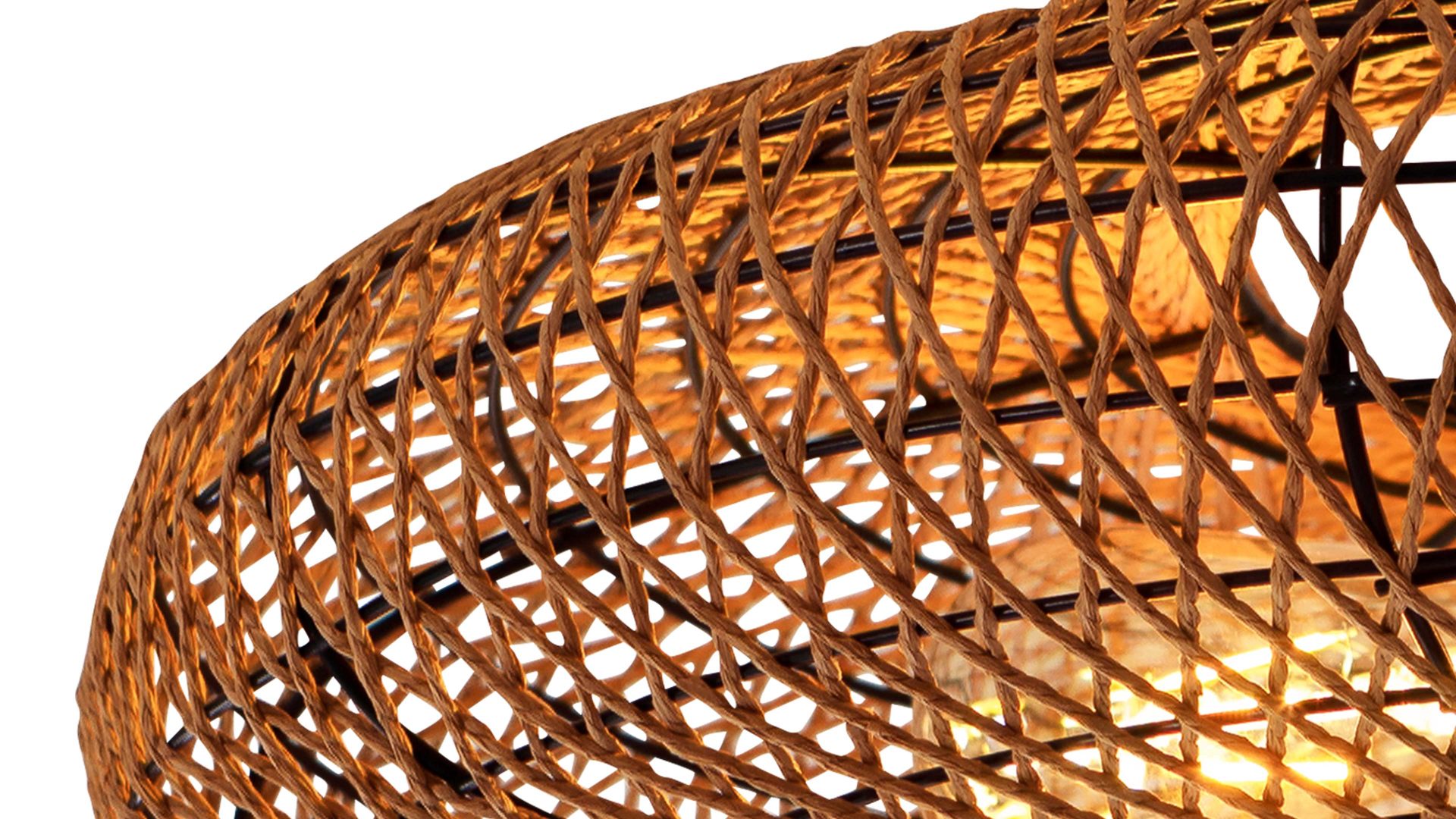 Deckenleuchte Trio lighting for you aus Naturfaser in Holzfarben TRIO Leuchten Serie Hedda - Deckenleuchte Sisal - Durchmesser ca. 52 cm