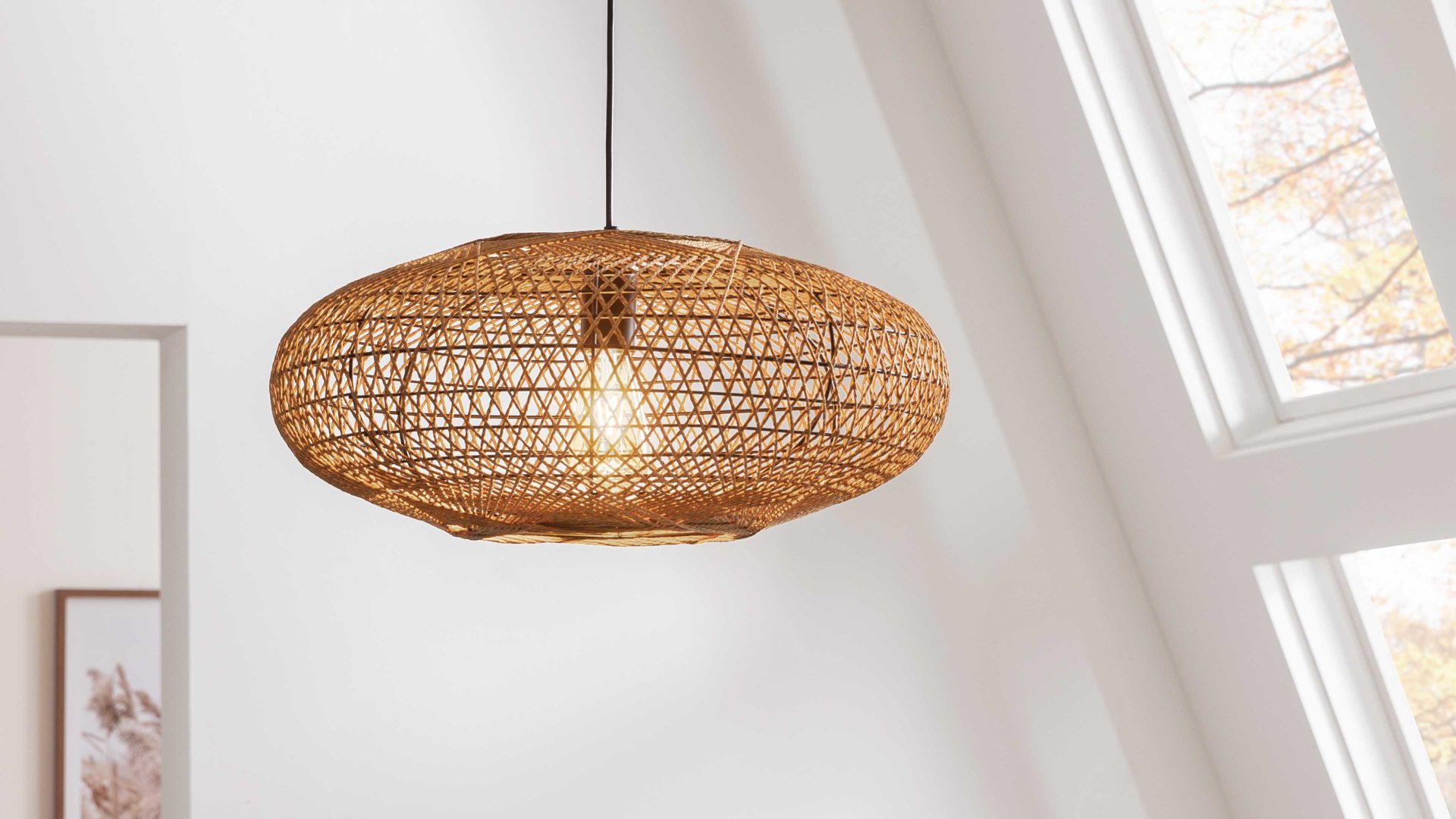 Pendelleuchte Trio lighting for you aus Naturfaser in Natur TRIO Leuchten Serie Hedda - Hängelampe Sisal - Durchmesser ca. 52 cm