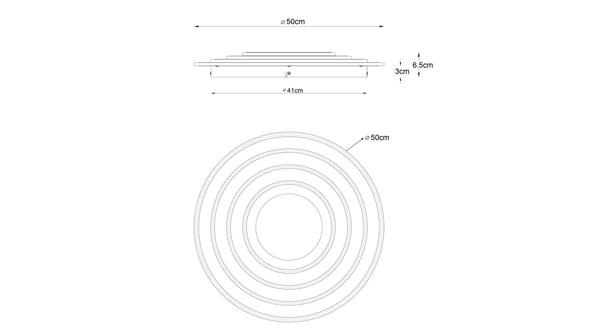 Deckenleuchte Globo lighting aus Metall in Weiß GLOBO Deckenlampe Jocelyn, per App steuerbar weißes Metall & opalweißes Acryl -  Durchmesser ca. 50 cm